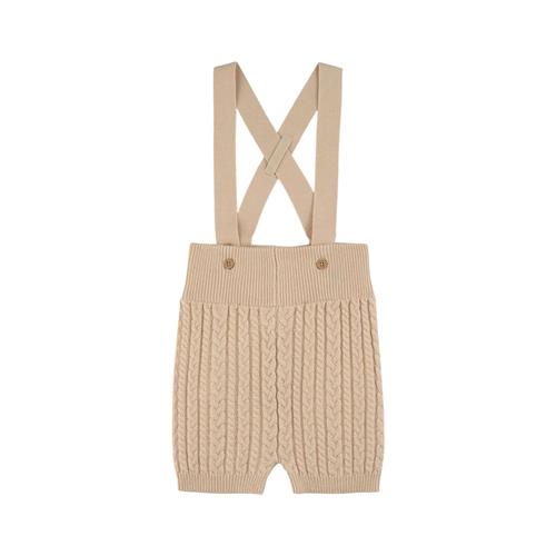 Buddy & Hope Mini Kabelstrikket Shorts Med Hofteholdere Off Whitet 62/68 cm  Creme Ensfarvet 62/68 cm  Unisex