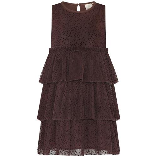 EnFant Mønstret Tylkjole Chestnut 104cm  Brun  104 cm  kvinde