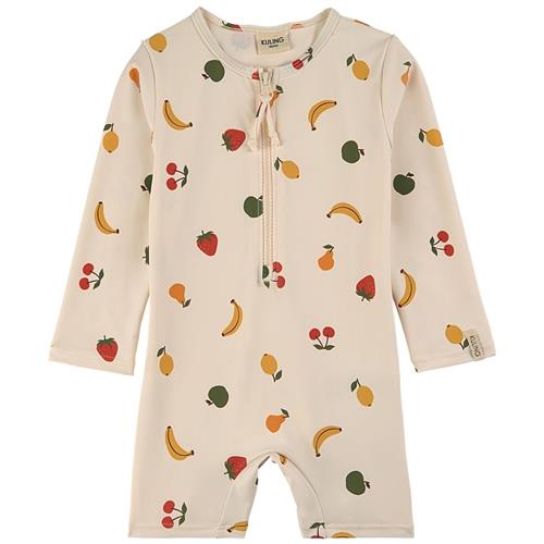 Kuling Paros Mønstret UV-dragt Med Frugter Fruit 74/80 cm  Creme  74/80 cm  Unisex