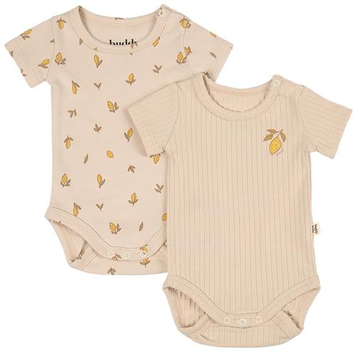Buddy & Hope Melvin GOTS 2 Babybodyer Med Citronprint Cremefarvede 62/68 cm  Creme  62/68 cm  Unisex