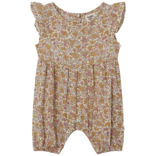 Buddy & Hope GOTS Svea Blomstret Romper Wildflowers 62/68 cm  Gul  62/68 cm  Unisex