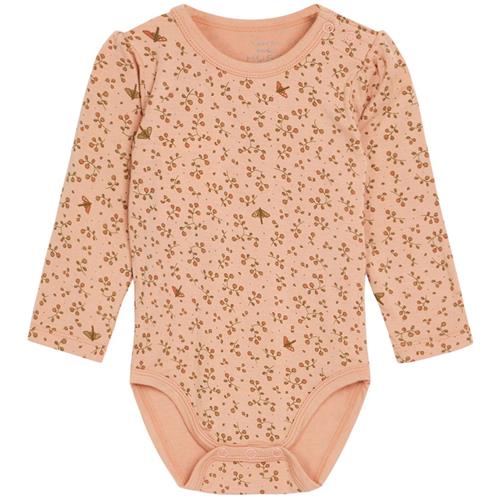 Hust&Claire Bonita Mønstret Babybody Desert Red 56 cm  Lyserød  56 cm  Unisex