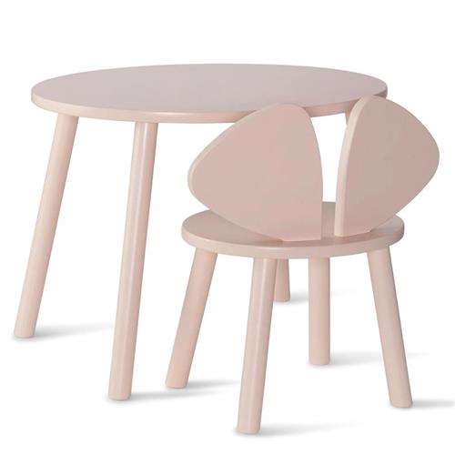 Nofred Mouse Bord Og Stol Sæt Lyserød One Size      Unisex