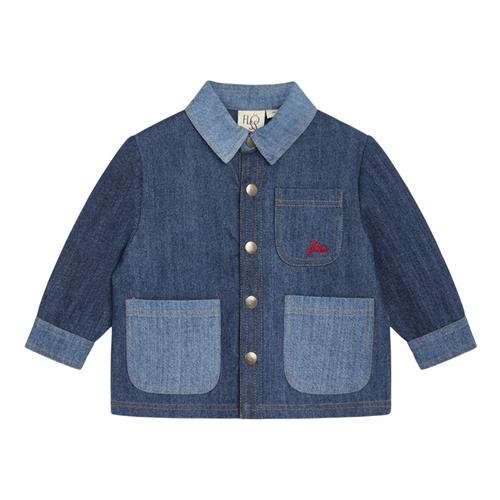 Flöss Viggo Overskjorte Dark/Mid Blue Denim 74 cm  Blå  74 cm  Unisex