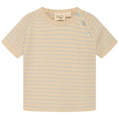 Flöss Flye Stribet T-shirt Sea Salt/Warm Cotton 56 cm  Beige  56 cm  Unisex