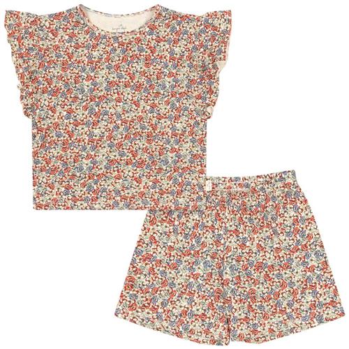 Konges Sløjd GOTS Lin Blomstret T-shirt Og Shorts Sæt Rosier Rouge 12 Months  Beige  12 måneder  kvinde