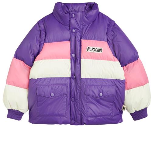 Mini Rodini Stribet Vinterjakke Lilla 80/86 cm  Lilla  80/86 cm  Unisex