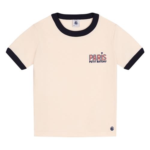 Petit Bateau Logo T-shirt Cremefarvet 5 Y  Beige  5 år  mand