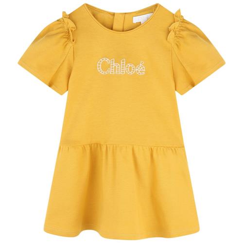 Chloé Logo Kjole Gul 6 Months  Gul  6 måneder  kvinde