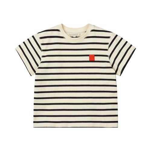 Liewood GOTS Sixten T-shirt Stripe Classic Navy Creme De La Creme 110 cm  Creme  110 cm  Unisex
