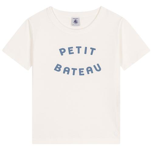 Petit Bateau Logo T-shirt Hvid 5 Y  Hvid  5 år  mand