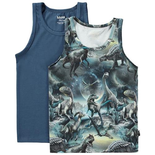 Molo 2-pak GOTS Jayden Tanktoppe Dinos Calm 146/152 cm  Blå  146/152 cm  mand