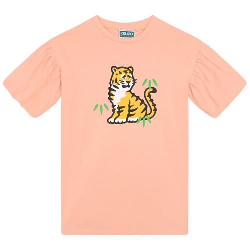 Kenzo T-shirt Kjole Med Tiger Print Nude 4 Y  Lyserød  4 år  kvinde