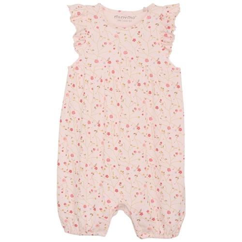 Minymo Blomstret Ribbet Romper Dogwood 68 cm  Lyserød  68 cm  kvinde