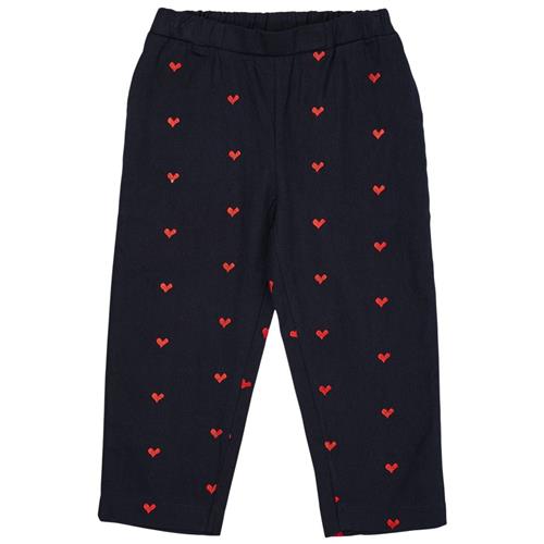 Copenhagen Colors Twill Heart Bukser Navy w. Red Hearts 122 cm  Marineblå  122 cm  Unisex