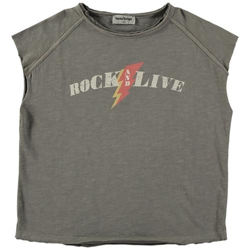 Tocoto Vintage Tanktop Med Tryk Mørkegrå 6 Y  Grå  6 år  Unisex