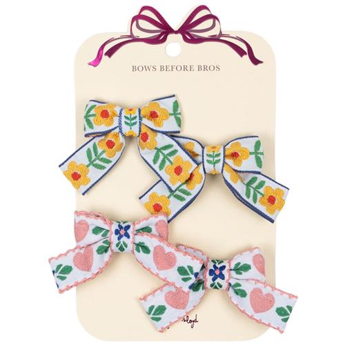 Konges Sløjd 4-Pack Bow Hårklemmer White Rose One Size      kvinde