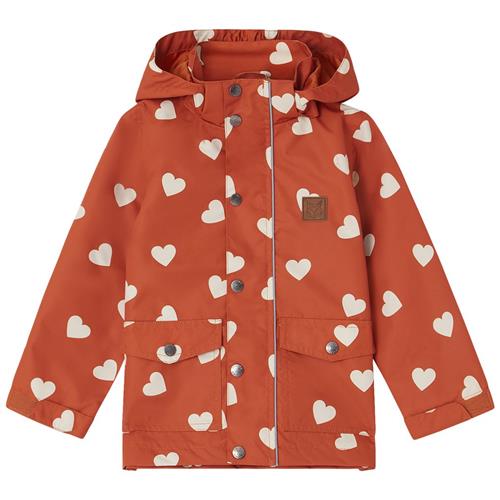 Kuling Stockholm Hjertemønstret Skaljakke Ginger 86 cm  Rød  86 cm  Unisex
