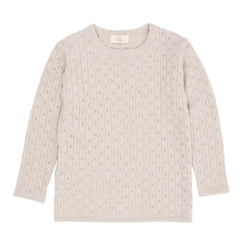 Copenhagen Colors Merino Uld Strikket Sweater Pale Cream Melange 98 cm  Creme  98 cm  Unisex