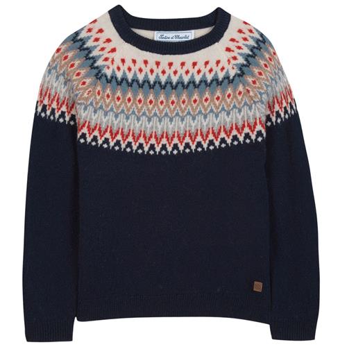 Tartine et Chocolat Uldstrikket sweater Navy 8 Y  Marineblå  8 år  mand