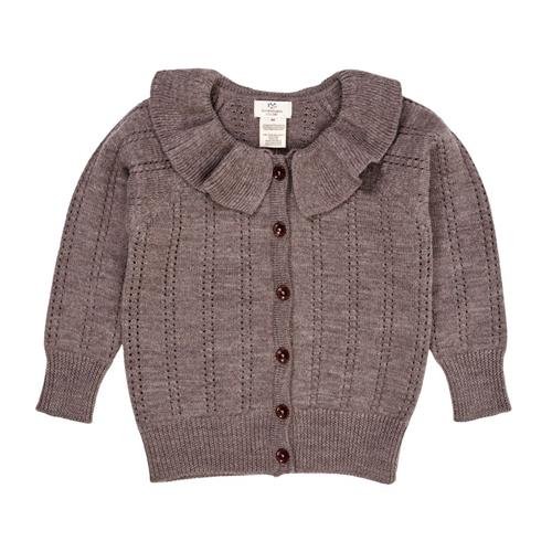 Copenhagen Colors Merino Pattern Cardigan w Collar  Natural Melange 98 cm  Beige  98 cm  Unisex