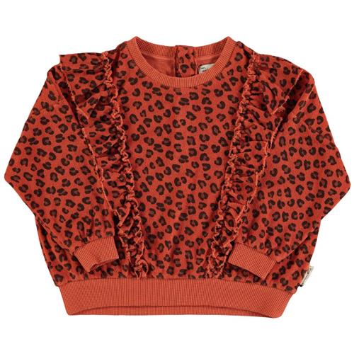 Piupiuchick Leopardmønstret Sweatshirt Terracotta 4 Y  Rød  4 år  Unisex