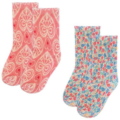 Konges Sløjd 2-Pack Sokker Med Tryk Fiola Lacy Pink 17-18 EU  Rød  17-18 EU  kvinde