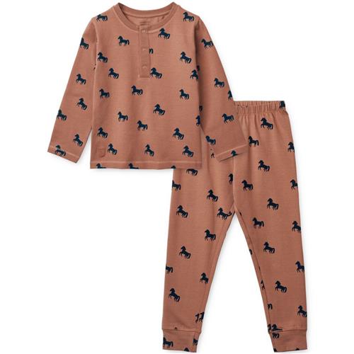 Liewood Wilhelm Pyjamas Horses/Dark Rosetta 92 cm  Lyserød  92 cm  Unisex