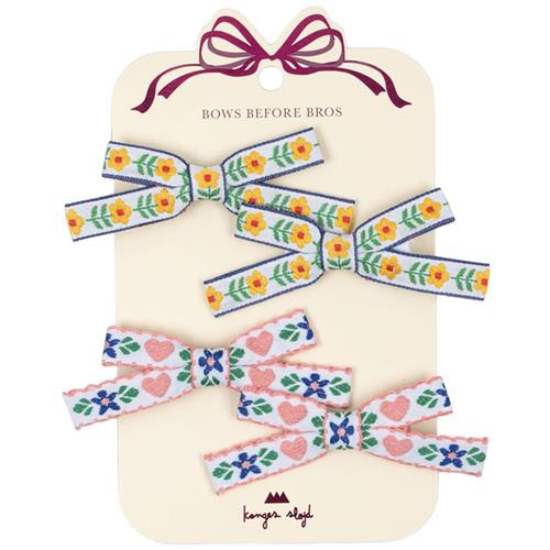 Konges Sløjd 4-Pack Mini Bow Hårklemmer White Rose One Size      kvinde