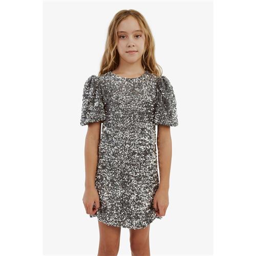 Bardot Junior Giselle Sequin Velour Kjole Silver 4 Y  Sølv  4 år  kvinde
