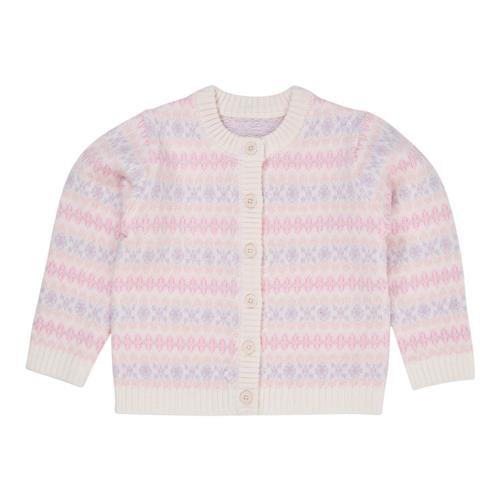 Copenhagen Colors Merino mønster cardigan Lavender Combi 74 cm  Lilla  74 cm  kvinde