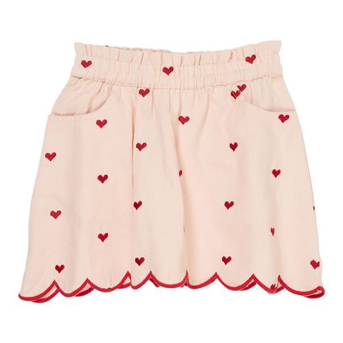 Copenhagen Colors Hearts And Scallops Twill-nederdel Dusty Rose Berry Hearts 128 cm  Lyserød  128 cm  kvinde