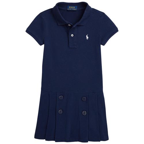 Ralph Lauren Logo Polokjole Navyblå Nautical Stretch Mesh Polo Dress Spring Navy W/ C1750 White  Marineblå    kvinde