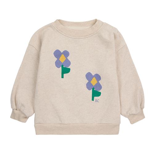 Bobo Choses Pansy Flower Baby Sweatshirt Naturhvid 9 months  Beige  9 måneder  kvinde