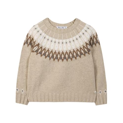 Tartine et Chocolat Uldtrøje Heather Greige 2 Y  Beige  2 år  kvinde