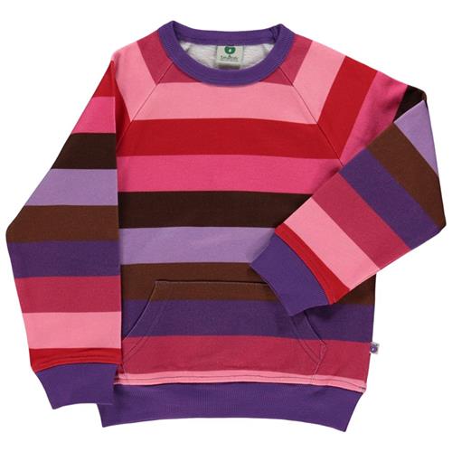 Småfolk Stribet Sweatshirt Purple Heart 4-5 Y  Lilla  4-5 år  kvinde
