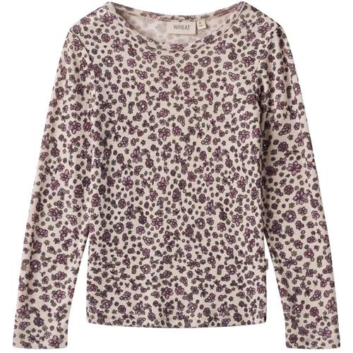 Wheat Uld Langærmet T-Shirt Alfie Autumn Flowers 110 cm  Lyserød  110 cm  kvinde