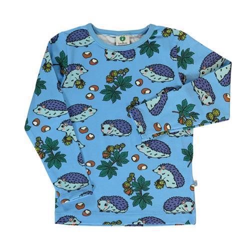 Småfolk Long-sleeved top with hedgehogs  Alaskan Blue 2-3 Y  Blå  2-3 år  mand