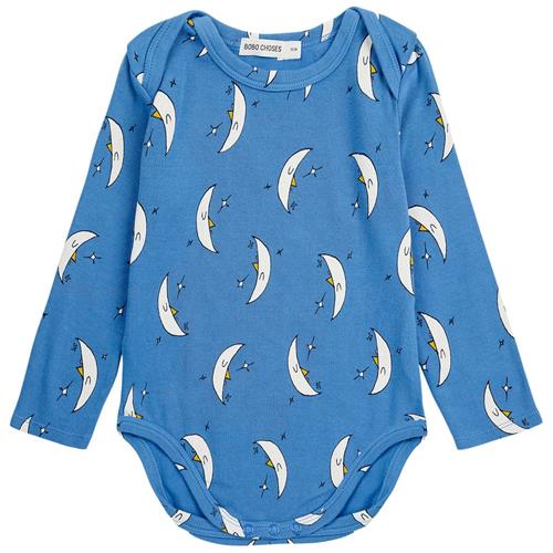 Bobo Choses Beneath The Moon Mønstret Babybody Blå 24 months  Blå  24 måneder  Unisex