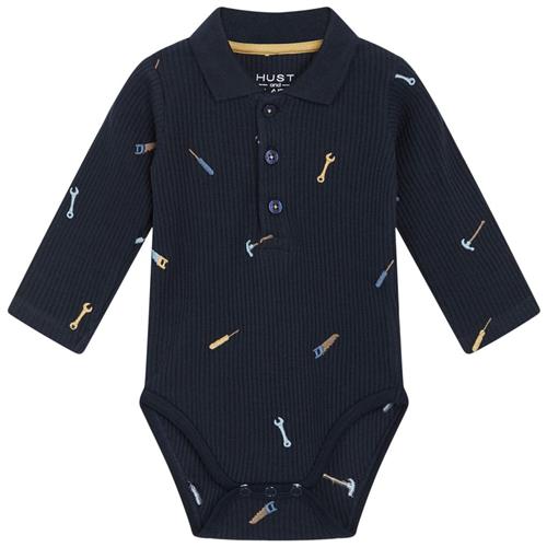Hust&Claire GOTS Bebe Polo Baby Body Navyblå 62 cm  Marineblå  62 cm  mand