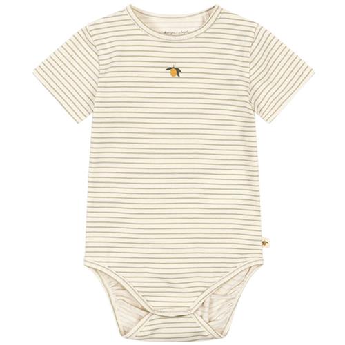 Konges Sløjd GOTS Basic Kortærmet Body Tea Stripe 9 months  Beige  9 måneder  Unisex