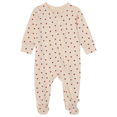 Buddy & Hope GOTS Leo Pyjamas Merry Hearts 50/56 cm  Hvid Hjerter 50/56 cm  Unisex