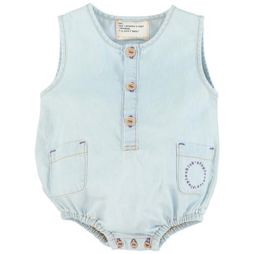 Piupiuchick Romper I Denim Lyseblå 6 Months  Blå  6 måneder  Unisex