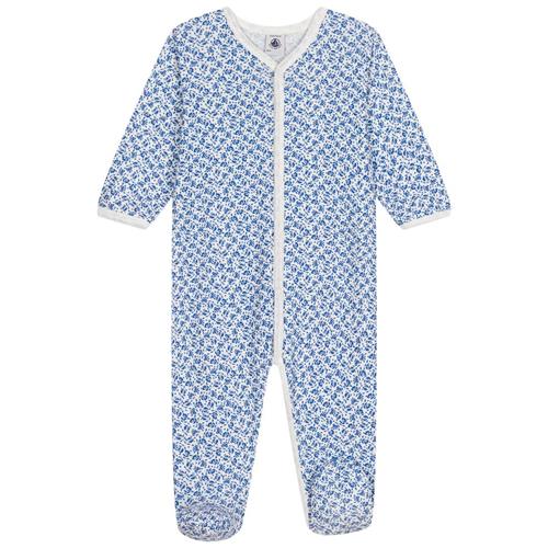 Petit Bateau Blomstret Sparkedragt Blå 1 months  Blå  1 måneder  Unisex