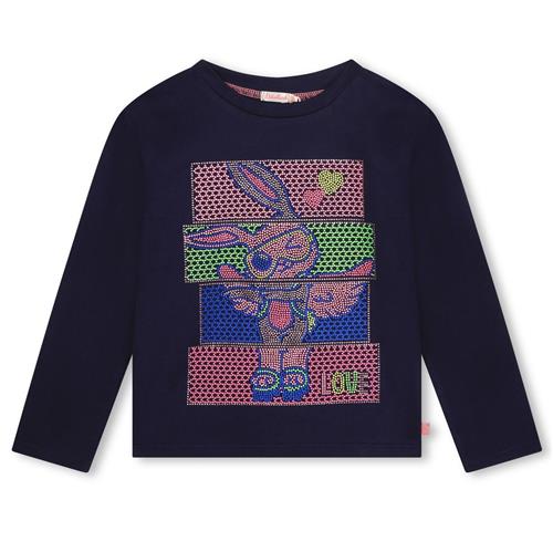 Billieblush Langærmet T-shirt Med Tryk Navyblå 2 Y  Marineblå  2 år  kvinde