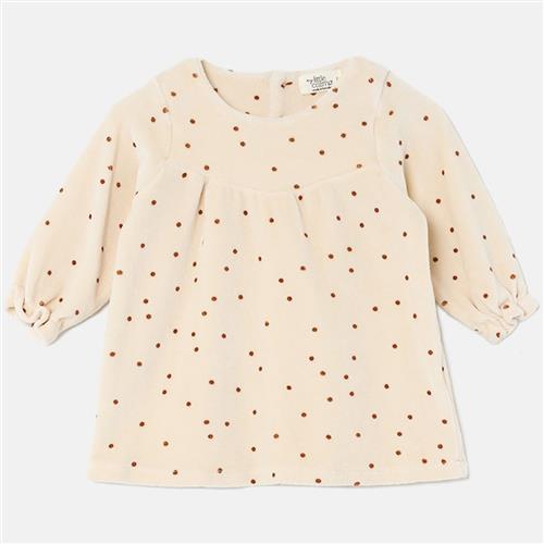 My Little Cozmo Polka Dot Velour Kjole Stone 18 Months  Creme  18 måneder  kvinde