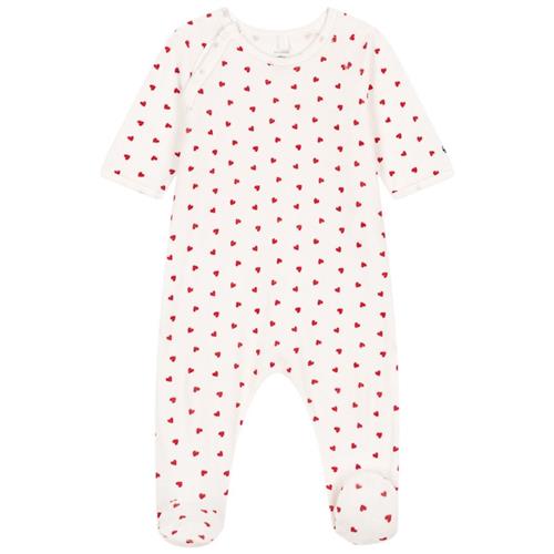 Petit Bateau Hjertemønstret Sparkedragt Cremefarvet 6 Months  Hvid  6 måneder  Unisex