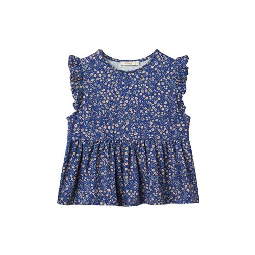 Fliink Kelly Blomstret Bluse Mazerine Blue 80 cm  Blå  80 cm  kvinde