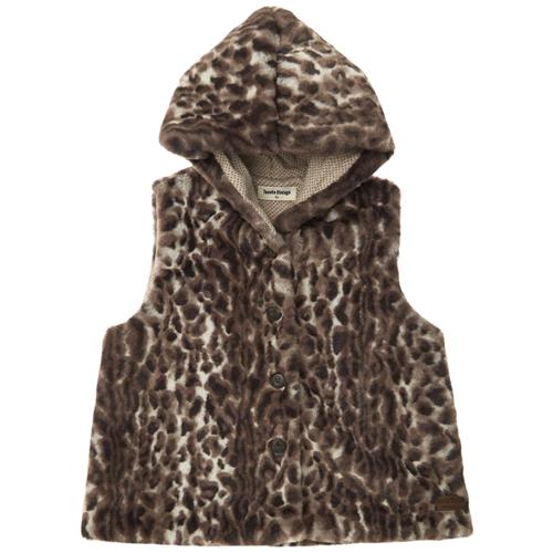 Tocoto Vintage Animal Print Fur Vest Brown 4 Y  Brun  4 år  kvinde