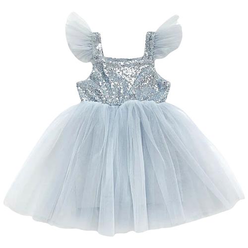 DOLLY by Le Petit Tom Sequin Glitter Galaxy Tutu Kjole Silver Grey 0-1 Y  Sølv  0-1 år  kvinde